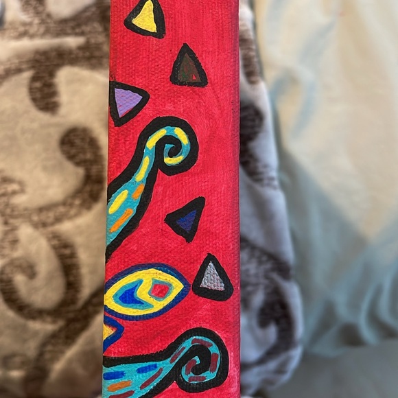 Acrylic. 1x1x2inch depth. On canvas. Signed. Titled Mola-issimo. Ready to hang - Picture 3 of 3